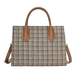 NWT Houndstooth Tote in Camel
